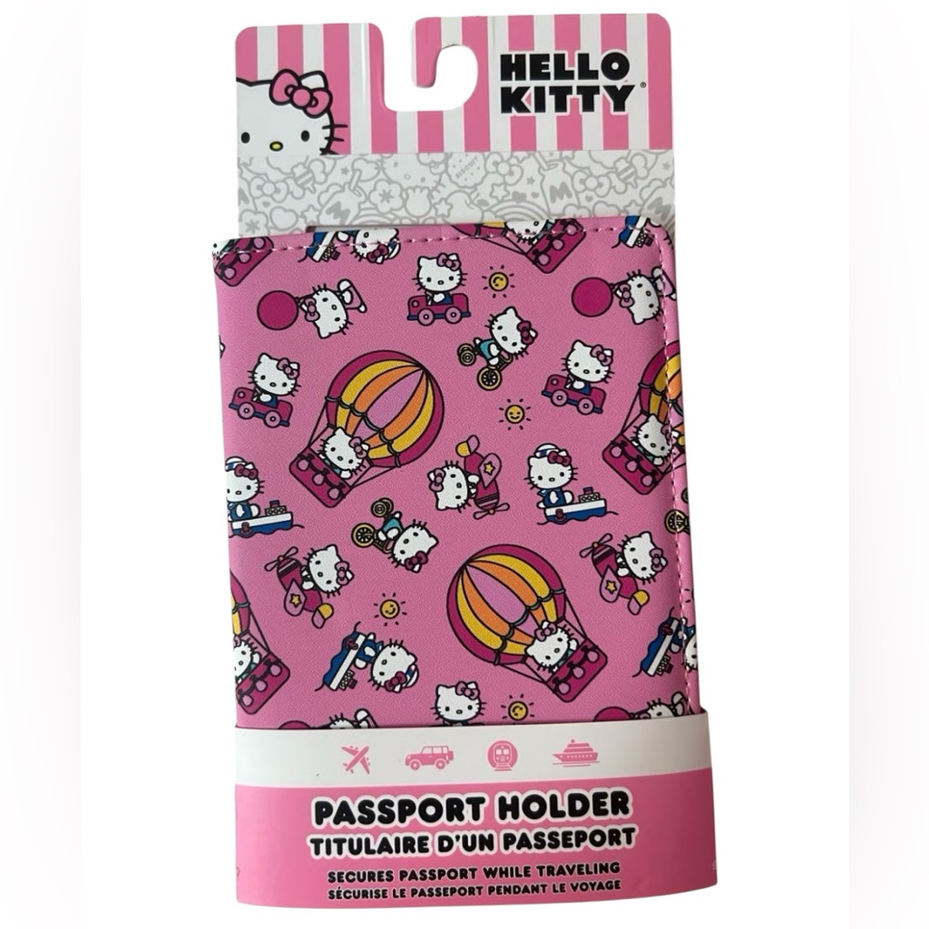 Hello Kitty Pink Balloons Passport Holder Travel Essentials Nwt
